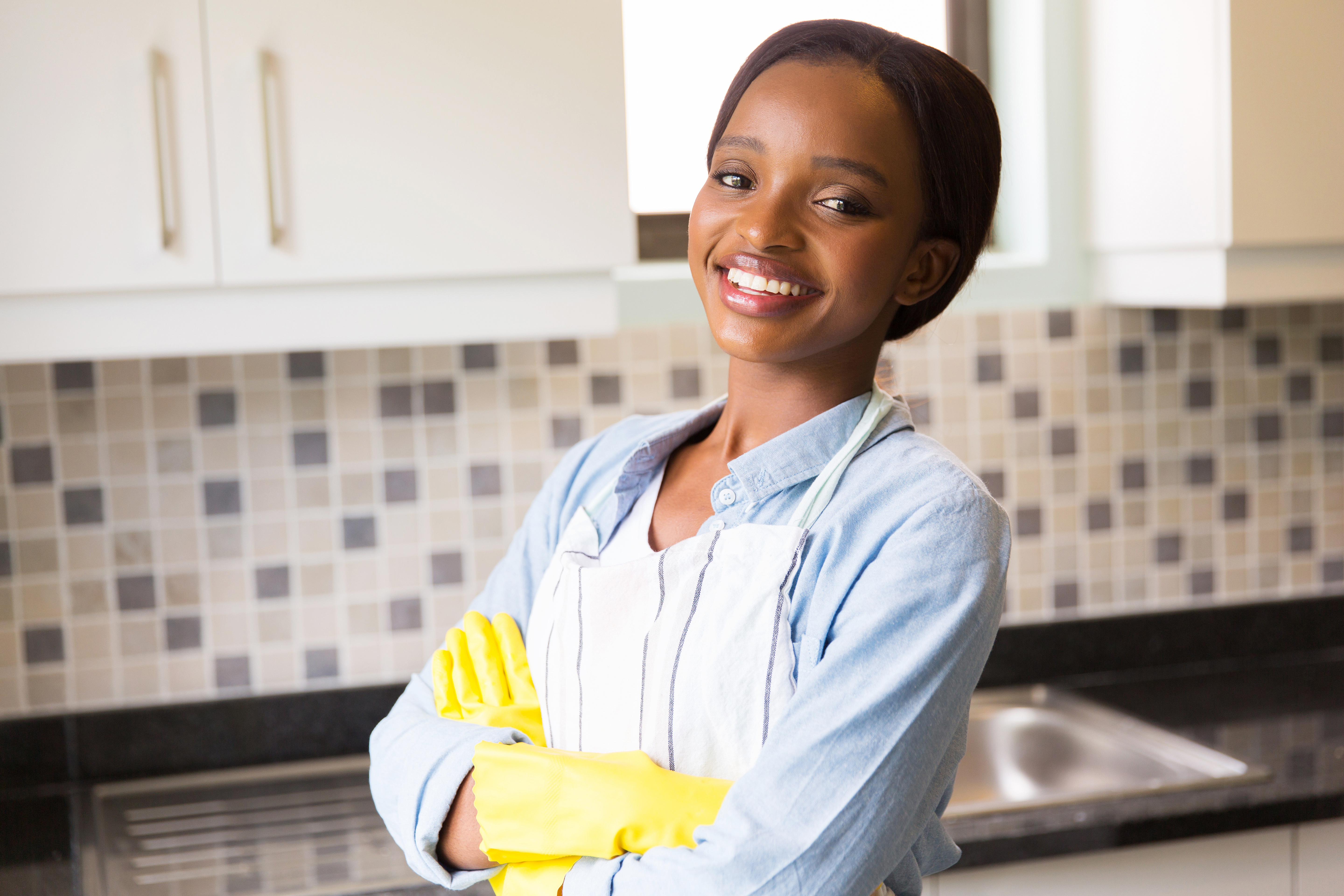 Portrait of Ama Darko, professional cleaner
